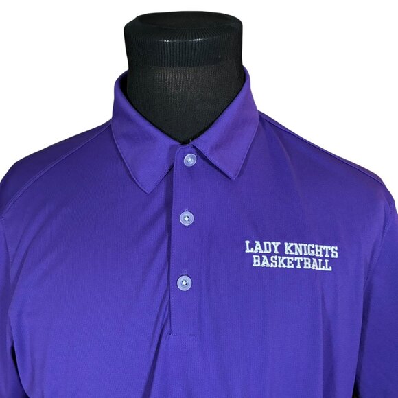 Nike Men's Purple Short Sleeve Polo Shirt Large Lady Knights Basketball - Picture 2 of 6